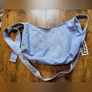BAGGU Medium Nylon Crescent Bag French Blue Crossbody Shoulder Bag Key Leash NWT